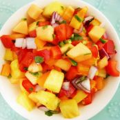 Tropical Fruit Salsa with Jalapeno and Bell Peppers